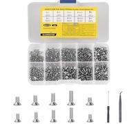 500 Piezas Tornillos de Avellanados, M2 M2.5 M3 Tornillos de Máquina de Cabeza Plana Avellanados de Cabeza Cruzada para Computadora PC Reparación, plata