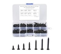 500 piezas Tornillos M3 Tornillos autorroscantes de cabeza redonda con accionamiento transversal Surtido de sujetadores con caja de plástico(Carbon Steel)