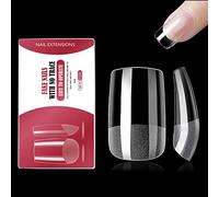 500 Piezas Uñas Postizas,Gel Nail Tips Cobertura Total,Uñas de Gel Nail Tips,12 Tamaños Tips Uñas,Kit de Uñas para Salón Casa(Cuadrado corta)