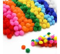 500 pompones de colores de 10 mm, pompones de colores, pompones manualidades, mini bolas de fieltro, bolas esponjosas, multicolor, para decoración de fiestas, guirnaldas, accesorios para el cabello