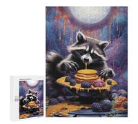 500 puzles para adultos Raccoon with Moonlit Postre Puzzles para adultos, juego familiar, compilación de patrones, interacción entre padres e hijos, 500 unidades