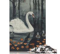 500 Rompecabezas de cisnes Salvajes para Adultos y Adolescentes. Rompecabezas de Madera. Juegos Familiares 500 Piezas (52 x 38 cm).