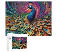 500 rompecabezas para adultos, coloridos rompecabezas de plumas de pavo real para adultos, juguetes de bricolaje, decoración del hogar, difícil y desafiante, 500 piezas