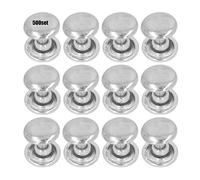500 Set Metal Studs Rivets, Flat Metal Leather Rivets with Uniform Electroplated Coating, Iron Double Flat Rivets for Bags Belts Sandals DIY Leather Hardware Supplies (Plata)