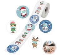 500 Stück Weihnachtsaufkleber, Runder Aufkleber, Dekorative Etiketten für Weihnachten, Papiertüten, Geschenktüten, Geschenkpapier (C)