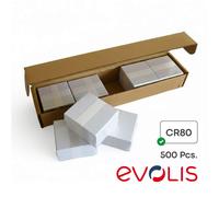 500 Tarjetas PVC Evolis vírgenes blancas 30 mil