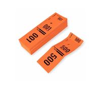 500 ticket Guardarropa vestuario numerado desmontable - 12 x 4 cm papel grueso 120 g/m² - Entradas de vestidor de noche, bar, concierto, festival, asociación, recepción, Made in Italy, naranja