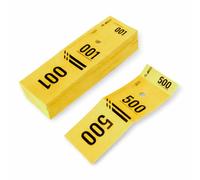 500 ticket vestuario numerado desmontable - 12 x 4 cm papel grueso 120 g/m² - Entradas de vestidor de noche, bar, concierto, festival, asociación, recepción, Made in Italy, formato económico, amarillo