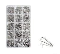500 tornillos hexagonales M5 con tuercas y arandelas en estuche de almacenamiento transparente para proyectos de bricolaje y aplicaciones técnicas
