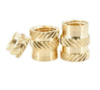 500 Uds. Inserto de latón tuerca fusión en caliente roscada moleteada inserto incrustado for impresora 3D tuercas PC insertos M2 .5 M3 M4 M5 Tuercas Moleteadas de Latón(Length 6mm,M4(OD5.5mm))