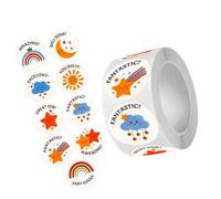500 Uds pegatina motivacional de dibujos animados reutilizable impermeable PVC para cuaderno botella de agua niños recompensa impermeable educativo