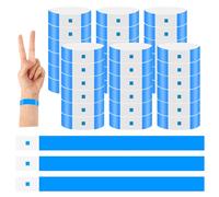 500 Uds Pulseras de Papel para Eventos, Impermeables Pulseras Identificativas de Neón para Eventos, pulseras tyvek para identificación para Fiestas, Parques Acuáticos, Conciertos de Música(Azul)
