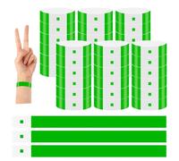 500 Uds Pulseras de Papel para Eventos, Impermeables Pulseras Identificativas de Neón para Eventos, pulseras tyvek para identificación para Fiestas, Parques Acuáticos, Conciertos de Música(verde)