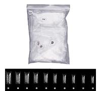 500 uñas postizas huecas a presión, cobertura de uñas postizas, puntas de gota de agua, calcomanía completa para manicura