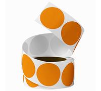 500 unidades de cinta adhesiva de punto de 1 "pulgadas redondas de codificación de color etiquetas extraíbles de círculo de escritura para marcar la organización de distanciamiento social naranja