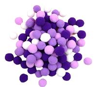 500 Unidades de Mini Pompones Multicolor,15 mm,Bolas pequeñas,Bolas de Felpa,Bolas de Fieltro,decoración para cumpleaños y Bodas,decoración Divertida,Manualidades,Costura,artesanía,Color Violeta
