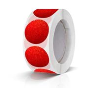 500 Unidades Pegatinas Redondas 25mm Codificación Por Colores Etiquetas Rollo Pequeños Puntos Adhesivos Purpurina Rojo