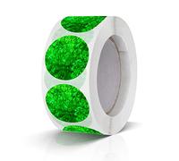 500 Unidades Pegatinas Redondas 25mm Codificación Por Colores Etiquetas Rollo Pequeños Puntos Adhesivos Purpurina Verde