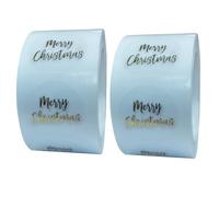 500 Unidades/Rollo Etiquetas de Navidad, Pegatinas Navideñas Redondas para Regalo y Decoraciones (2 Rollos)