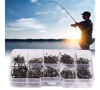 500 Unids/Caja de Anzuelos de Acero con Alto Contenido de Carbono, Juego de Anzuelos de Pesca Circulares con Púas Afiladas, 3-12 (Iseni aplanado Negro No. 3-12, 500 Piezas (50)