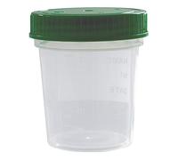 500 vasos para muestras de orina de 100 ml con tapón de rosca verde.