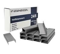 5000 grapas 24/6 | 5 paq. de 1000 | Sólidas | Para oficina, escuela y hogar | Grapas estándar | Agujas galvanizadas