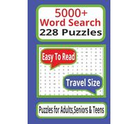 5000+ Word Search: Puzzles for Adults & Teens: 228 Easy-to-Read Travel-Size Brain Games with Varied Themes.