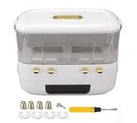 5000ml Food Storage Container | Transparent Rice Cereal Bucket with Secured Lid | Large Grain Storage Box for Pantry/Kitchen/Countertop | Non - BPA PET Material, 16 Pieces Set (4 Grid)