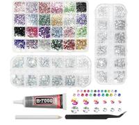 5000pcs Gemas Nail Art Diy - 12 Colores 2-6mm PedreríA Plana de Cristal AB Para Decorar UñAs, Resina Kit De Diamantes Para UñAs Planas Para Manualidades en UñAs y Cara Diy Decoraciones