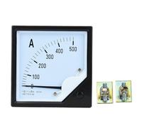 500A Square Panel Ammeter | Class 1.5 Accuracy Current Meter for Control Panels/Electrical Systems | Compact Industrial Current Tester with Brackets