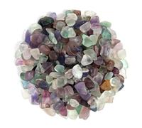 500g Chips de Cristal Natural de Fluorita Triturado - Chips de Cristales de Sanación de Fluorita a Granel, Gemas de Cristal Triturado para Manualidades, Hermoso Paquete para Regalo