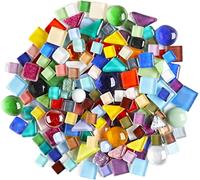 500g Irregular Crystal Mosaic Tiles,Pequeñas Partículas de Color Decal Glass Mosaic Tiles Artesanía de Cristal para DIY Materiales decorativos hechos a mano (serie de colores mezclados)