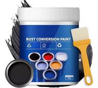 500g Weatherproof Rust Converter Paint for Metal,Rust Remover for Metals,Water Based Metallic Paint Conversion Agent with Brush (Black)