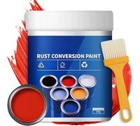 500g Weatherproof Rust Converter Paint for Metal,Rust Remover for Metals,Water Based Metallic Paint Conversion Agent with Brush (Red)