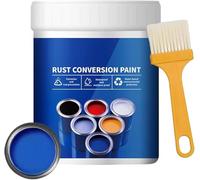 500g Weatherproof Rust Converter Paint for Metal,Rust Remover for Metals,Water Based Metallic Paint Conversion Agent with Brush (Blue)