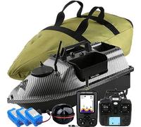 500M GPS Barco cebador cebo de pesca barco carpa anzuelo poste RC barco, sensor LCD Fishfinder, con bolso, batería de gran capacidad de 12000mah, antenas, hélices y otros pequeños obsequios, one key r