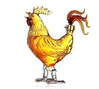 500ML/1000ML Arte Estatua - Decantador Whisky, Escultura De Botella De Whisky Con Forma De Gallo En 3D, Decantador De Whisky De Cristal Novedoso, Contenedor Vino Con Decoración De Animales(1000ML)