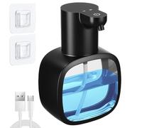 500ml Automatico Dispensador Jabon Baño, IPX5 Resistente al Agua Sin Tocar Pared, Carga USB con Sensor Dispensador Jabon Cocina, Apto para Cocina, Baño, Hotel