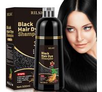 500ml Black Hair Dye Shampoo 3 en 1, Champu Color Instantáneo tinte pelo, Champu tinte Canas,Champú tinte Cubre Canas,Hair Color Tinte de pelo en minutos Champú tinte para Mujer Hombres(Negro, 500 ml)
