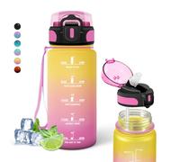 500ml Botella Agua Niños, Botella Reutilizable a Prueba de Fugas, Cantimplora Infantil con Pajita, Fácil de Limpiar, Botella de Agua para la Escuela, Oficina, Viajar, Exterior, Correr