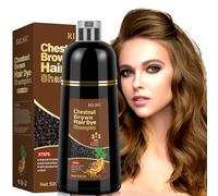 500ml Champú Color Castaño Marrón，Hair Dye Shampoo para Teñir Canas Mujer Negro,Champú para Cabello Negro Instantáneo Champu Colorante Tinte para Hombre y Mujer