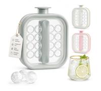 500ML Cubo de hielo portátil de silicona, botella de hielo de 19 bolas (2, gris)