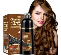 500ML Hair Dye Shampoo 3 en 1, Champu Tinte Cubre Canas, Champu para Canas, Champú Tinte Pelo Instantáneo, Shampoo Color Tinte de Pelo en Minutos Champú Tinte Mujer y Hombre (Castaño Castaña)