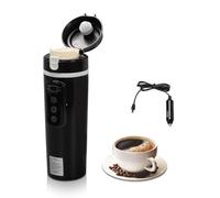 500ml Hervidor de Agua para Coche 12V/24V, Hervidor de Agua Portatil Coche Calentador de Agua Portátil para Coche, Temperatura Ajustable, Control Táctil, para Calentar Agua, Café, Leche, Té, Negro