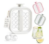 500ML Portable Silicona Ice Ball Aranter, Botella de hielo de 19 bolas (1, blanco)