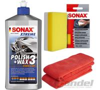 500ml SONAX XTREME POLISH+WAX 3 HYBRID NPT + ESPONJA + PAÑO DE MICROFIBRA