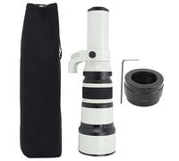 500mm F6.3 Teleobjetivo Manual para Montura E - Zoom Ultra Largo para fotografía de Naturaleza y Aves, con Adaptador T2 y Cuerpo de aleación Resistente (Blanco)