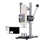 500N Digital Force Gauge, manual force test stand, Manual Push Pull Test Stand, Stroke 180mm/7, Lever-Operated, with 5 Pcs Clamp, USB Data Output, for Tension and Compression Testing(500N)