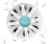 500PCS Extensiones de Pestañas Prefabricadas con Volumen de Abanico 16D 8-15 mm mezcla de Abanicos Prefabricados D Curl Russian Volumen Pestañas Individuales Gemerry Lashes (16D-0.07D-8-15 mm)