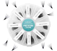 500PCS Extensiones de Pestañas Prefabricadas con Volumen de Abanico 20D 8-15 mm mezcla de Abanicos Prefabricados D Curl Russian Volumen Pestañas Individuales Gemerry Lashes (20D-0.07D-8-15 mm)
